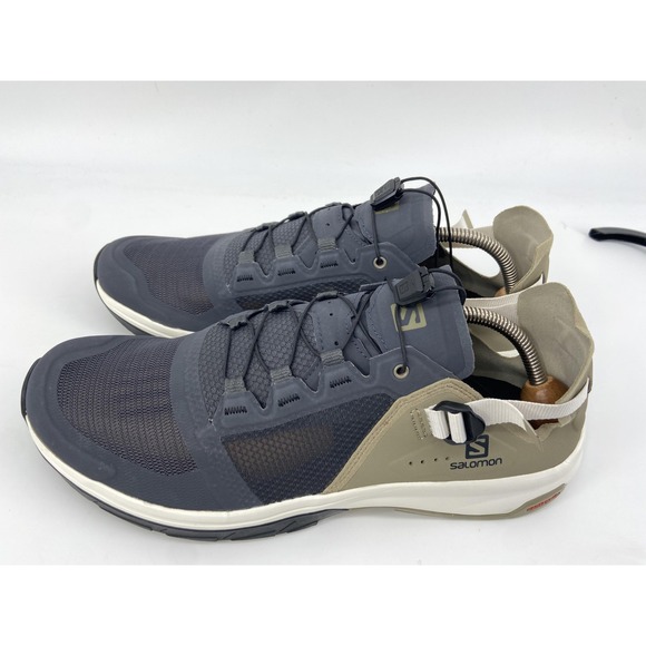 Salomon Shoes Mens 11 Techamphibian 4 Gray Tan Water Hiking Outdoor Fishing - Picture 2 of 12